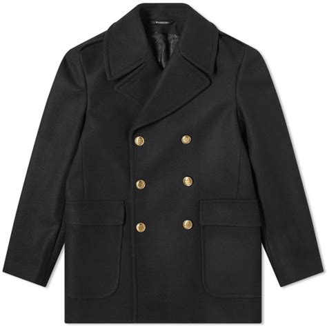 givenchy black knit collar peacoat|Givenchy coats for women.